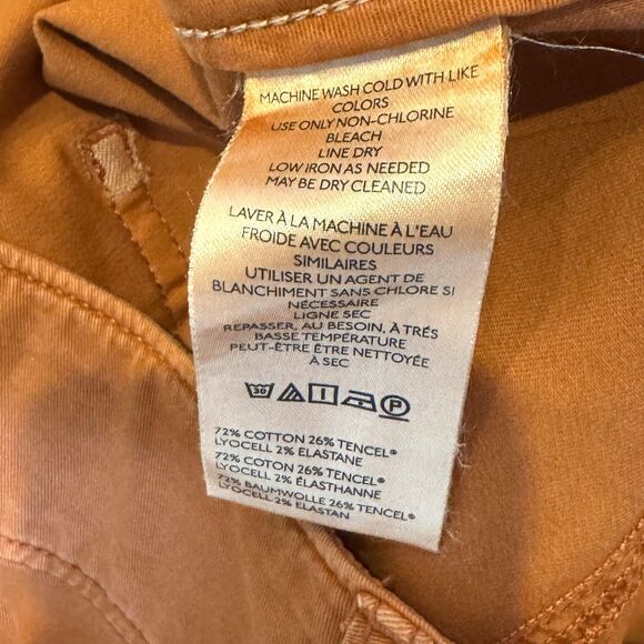 Pilcro Pants Womens 31 Orange Wide Leg Cropped High Rise Twill Utility Stretch - Picture 6 of 8